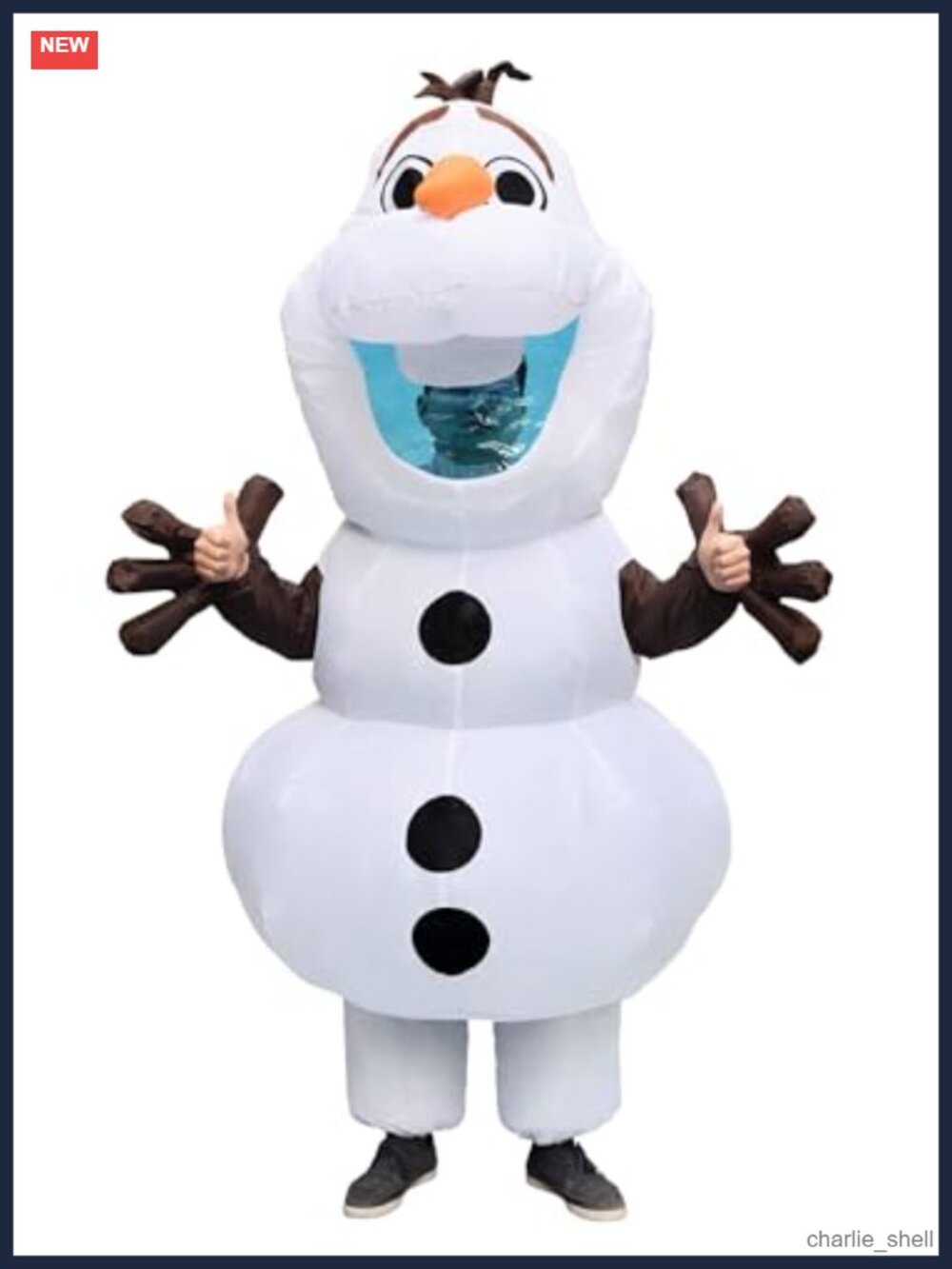 Inflatable Olaf Costume Blow Up Adult Halloween Party Suit with Pump